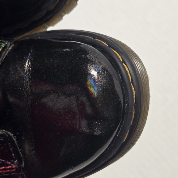 Dr. Martens 1460 J Kids' Black Rainbow Patent Leather Lace-Up Boots Size 8 - Picture 3 of 9